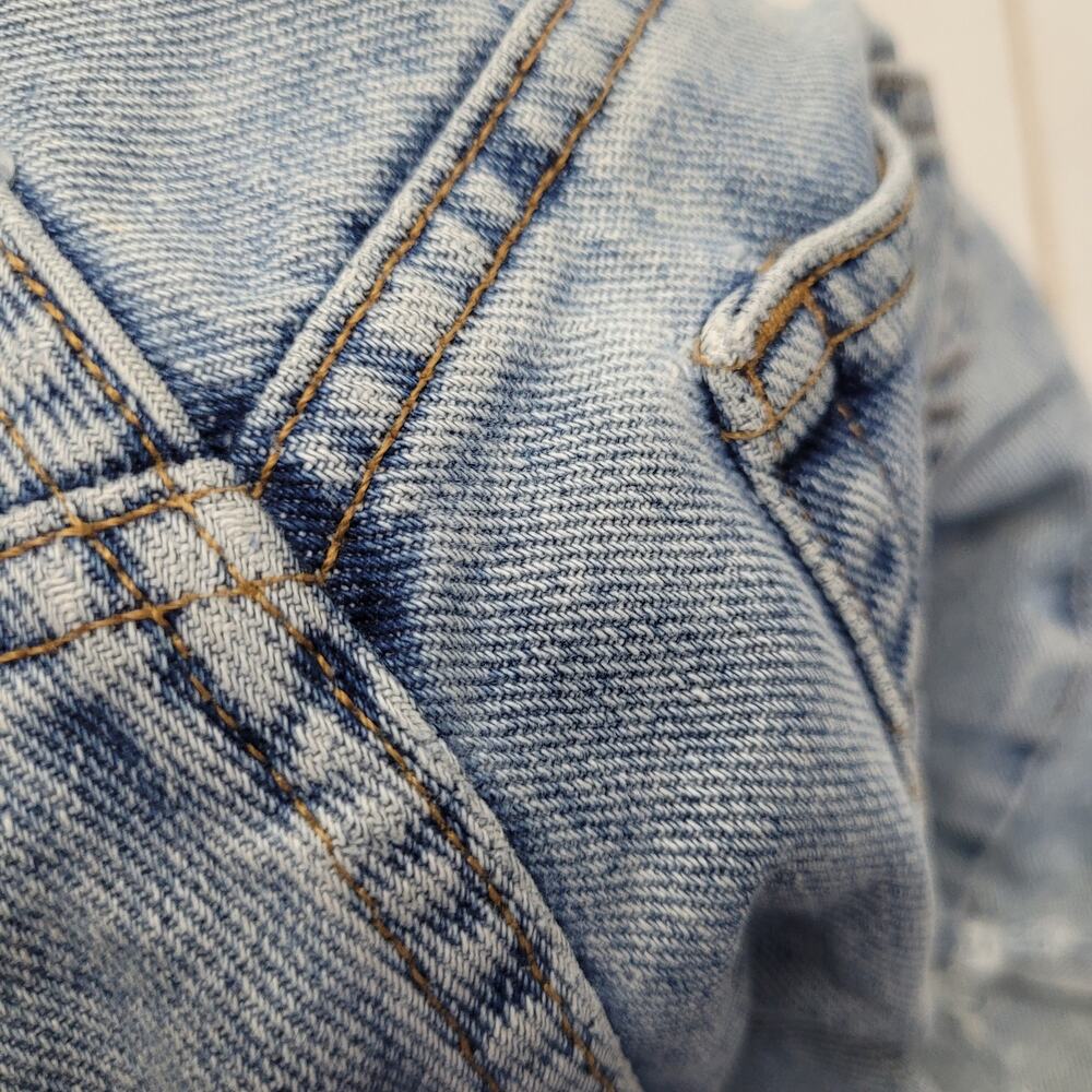 Guess Light Wash Denim Cutoff Shorts with Back Logo - Picture 9 of 9